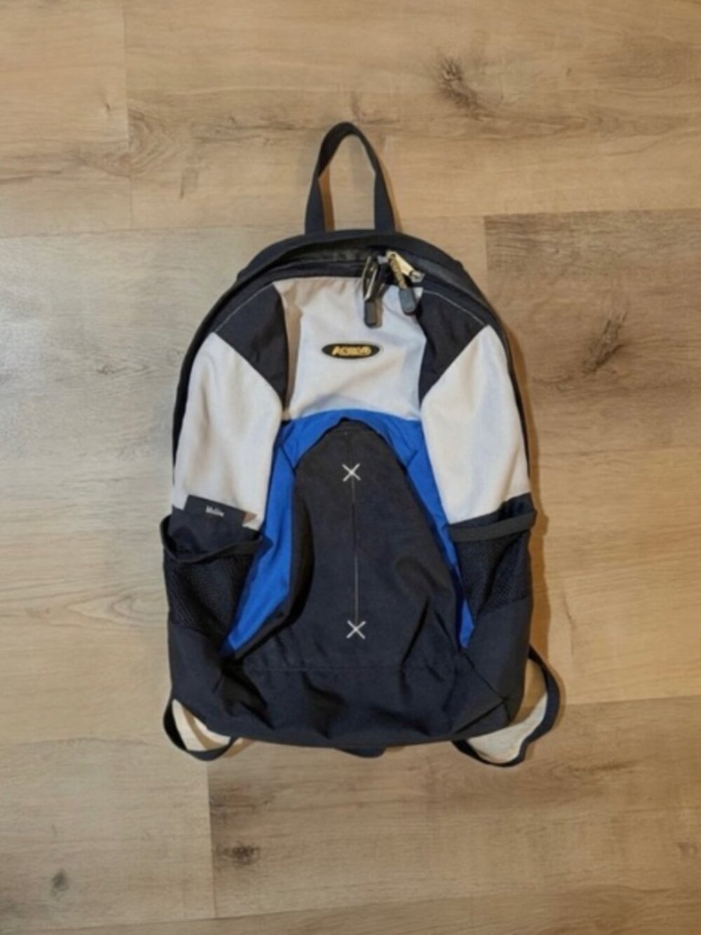 VINTAGE ASOLO Malibu Technical Backpack Black Blue Y2K